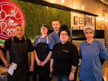 Chef Israel Lona (far left) with Kitchen Crew